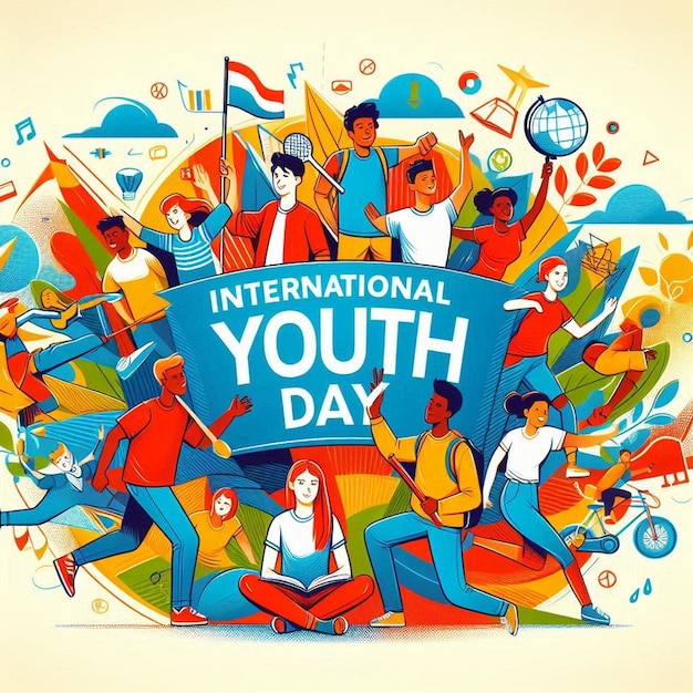 This beautiful illustration is illustrate for International Youth Day