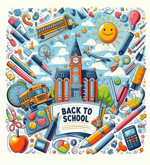 Photo this beautiful illustration is illustrated for back to school celebration