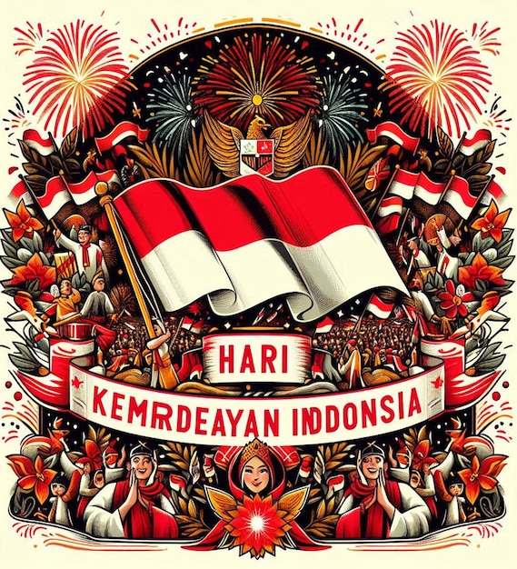 Photo this beautiful illustration is illustrated for festival of happy indonesia independence day