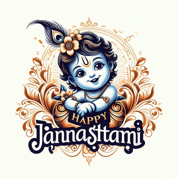 Photo this beautiful illustration is illustrated for happy janmashtami