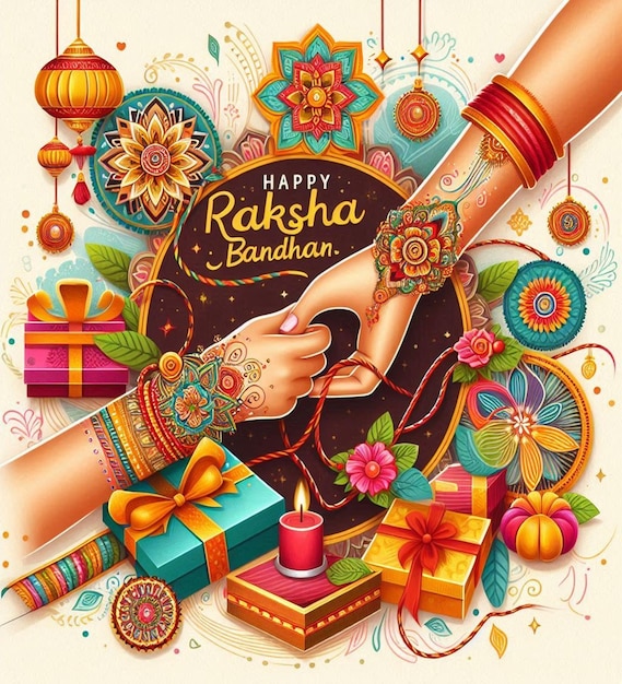 Photo this beautiful illustration is illustrated for happy raksha bandhan