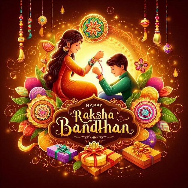 This beautiful illustration is illustrated for Happy Raksha Bandhan