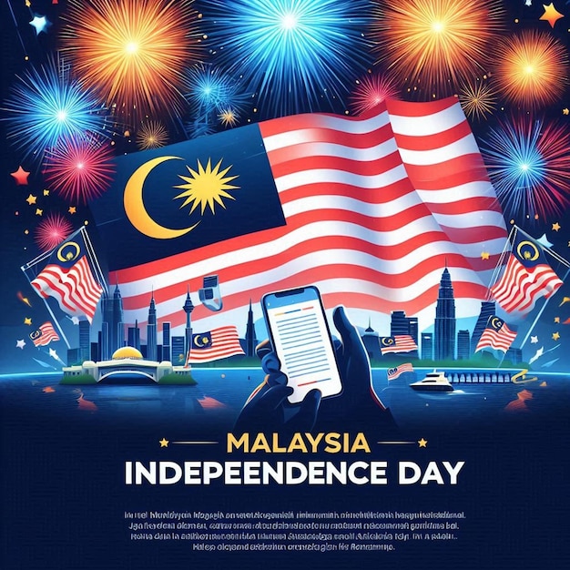 Photo this beautiful illustration is illustrated for malaysia independence day