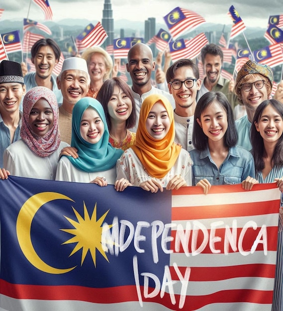 Photo this beautiful illustration is illustrated for malaysia independence day