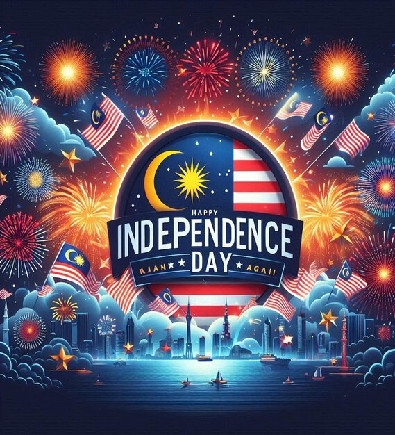 Photo this beautiful illustration is illustrated for malaysia independence day