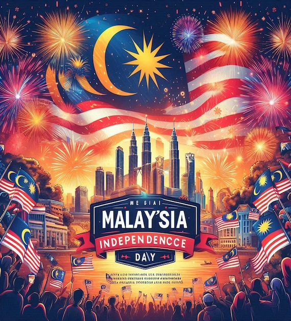 Photo this beautiful illustration is illustrated for malaysia independence day