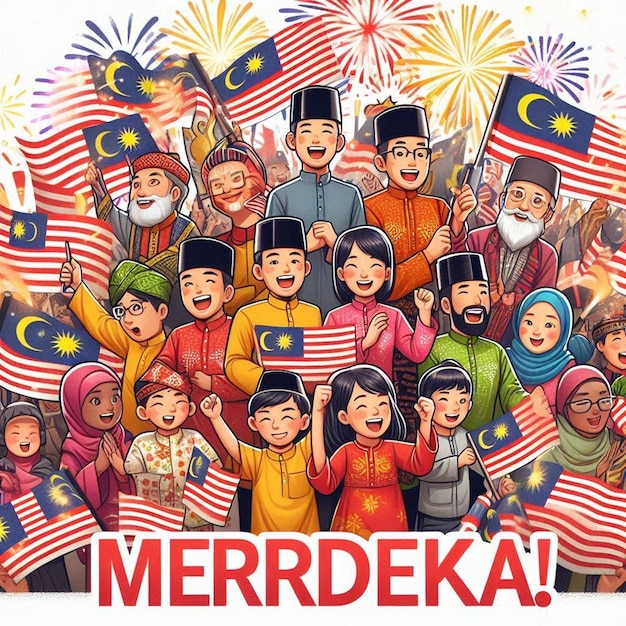 This beautiful illustration is illustrated for Malaysia Independence Day