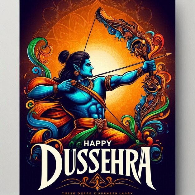 Photo this beautiful illustration is made for happy dussehra festival