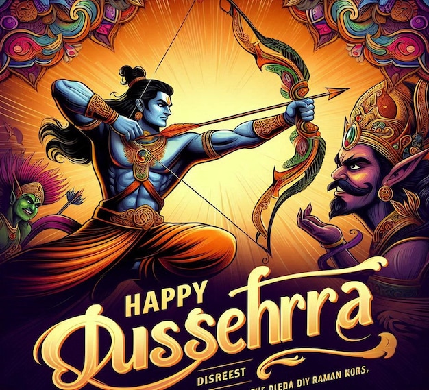 Photo this beautiful illustration is made for happy dussehra festival