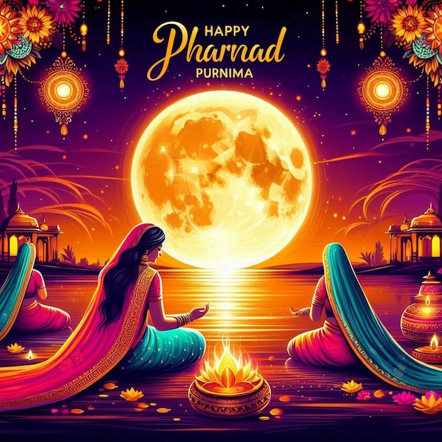 This beautiful illustration is made for Happy Sharad Purnima