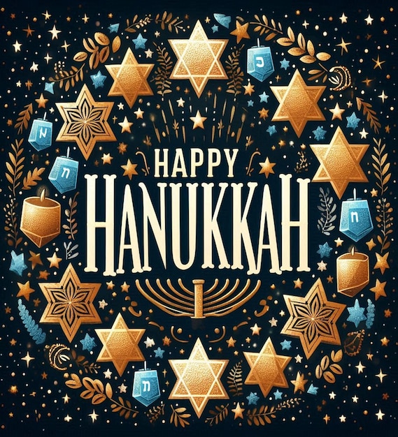 Photo this beautiful illustration was created for the jewish religious festival of happy hanukkah