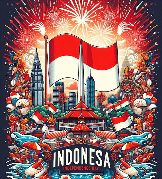 This beautiful image is generated for festival of Happy Indonesia Independence Day