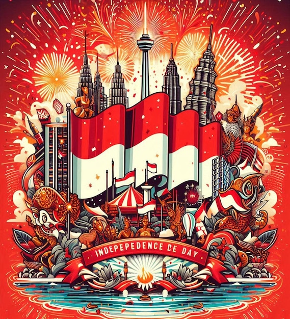 This beautiful image is generated for festival of Happy Indonesia Independence Day