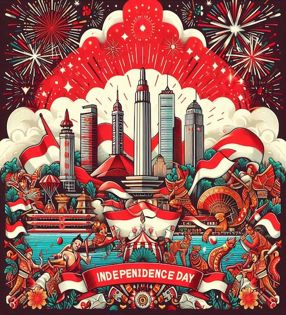 This beautiful image is generated for festival of Happy Indonesia Independence Day