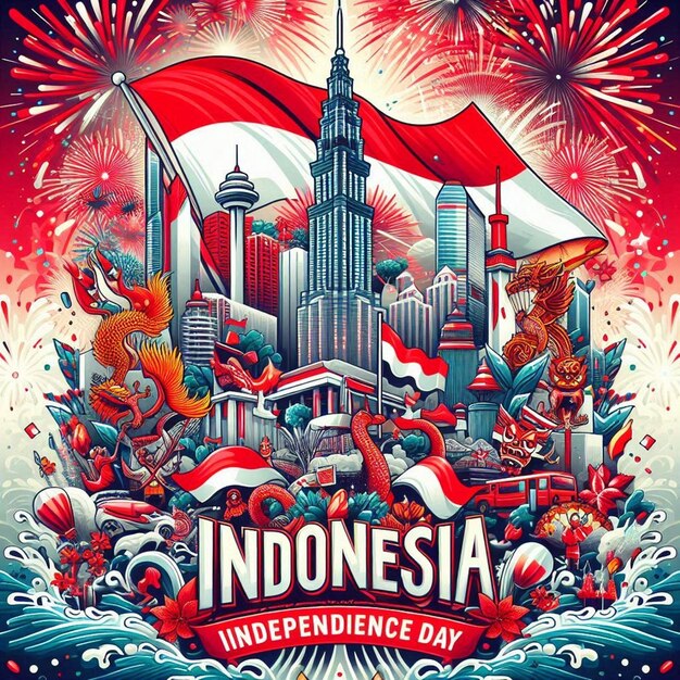 This beautiful image is generated for festival of Happy Indonesia Independence Day