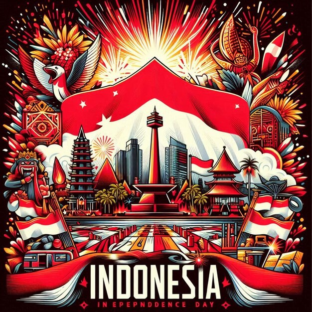 This beautiful image is generated for festival of Happy Indonesia Independence Day