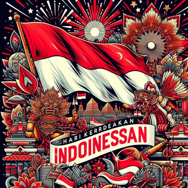 Photo this beautiful image is generated for festival of happy indonesia independence day