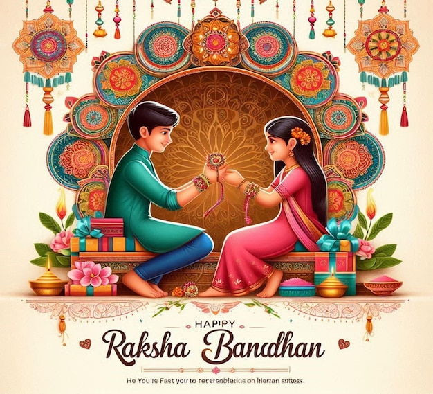 This beautiful image is generated for Happy Raksha Bandhan