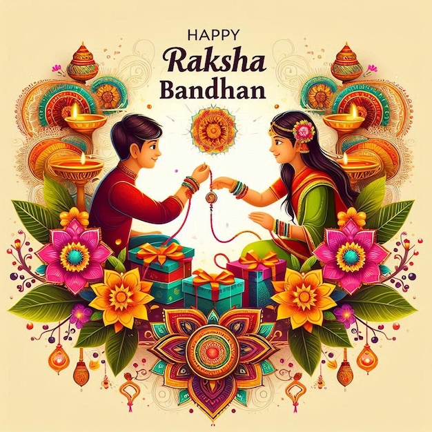 This beautiful image is generated for Happy Raksha Bandhan