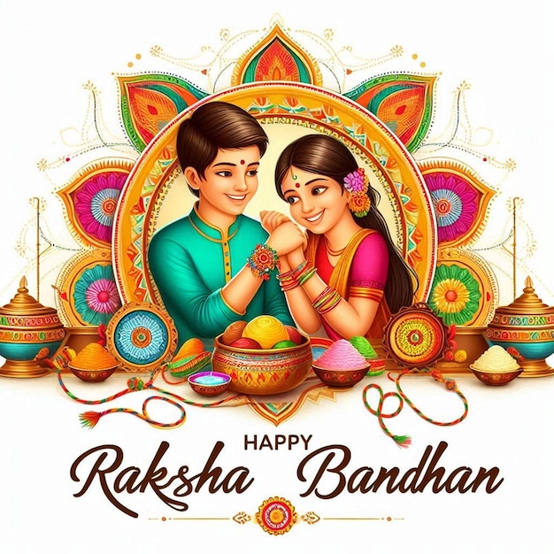 This beautiful image is generated for Happy Raksha Bandhan