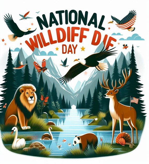 Photo this beautiful image is generated for national wildlife day