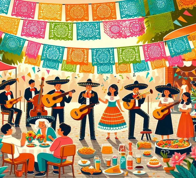 Photo this beautiful and joyful image is generated for mexican independence day