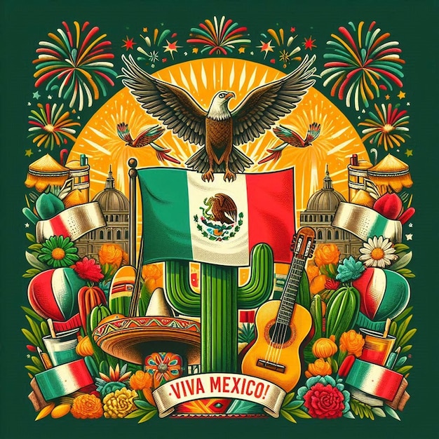 Photo this beautiful and joyful image is generated for mexican independence day