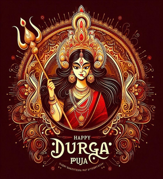 Photo this beautiful mythological image is generated for happy durga puja and navratri