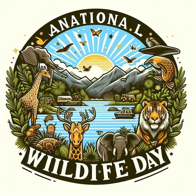 This beautiful natural illustration is illustrated for National Wildlife Day