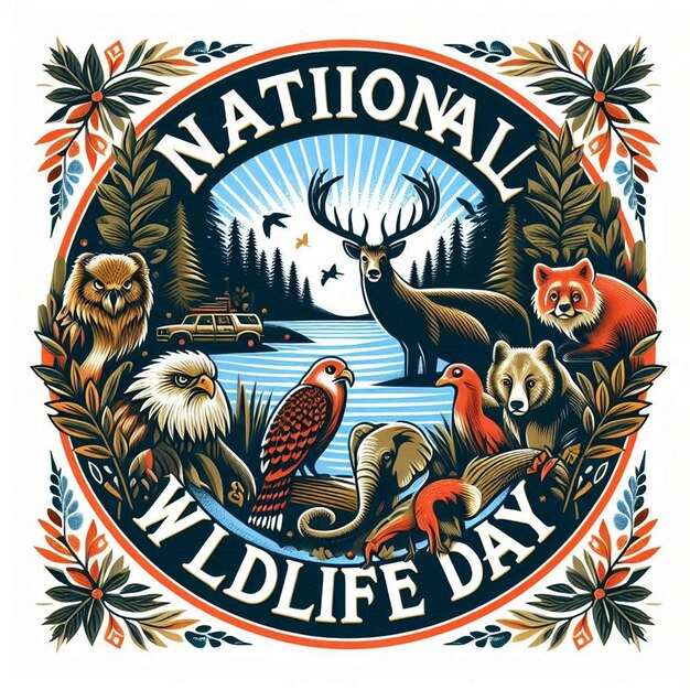 This beautiful natural illustration is illustrated for National Wildlife Day