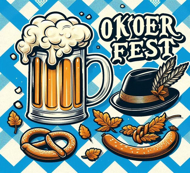 Photo this beautiful party illustration is illustrate for oktoberfest festival