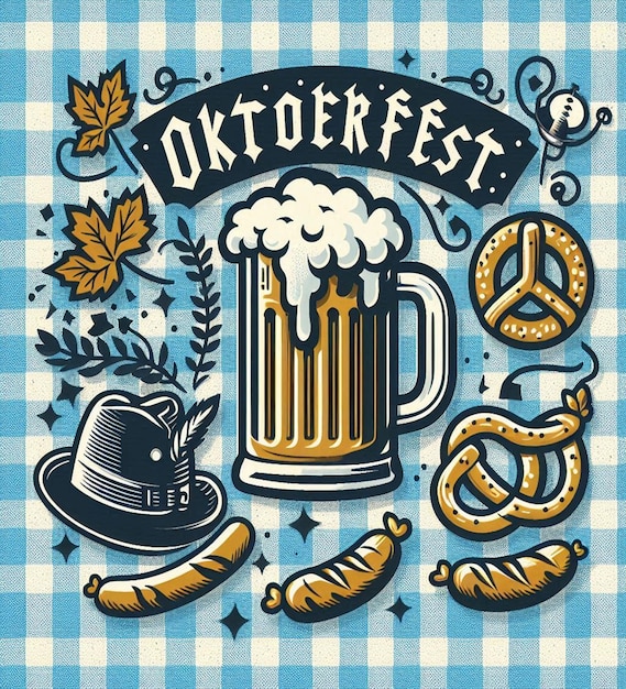 Photo this beautiful party illustration is illustrate for oktoberfest festival