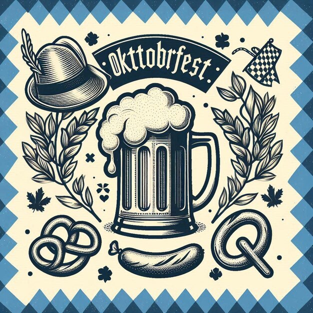 Photo this beautiful party illustration is illustrate for oktoberfest festival