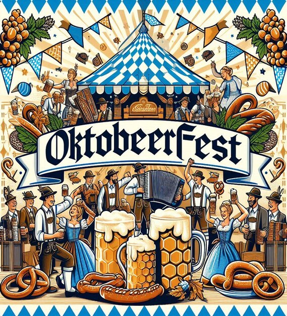 This beautiful party illustration is illustrate for Oktoberfest festival