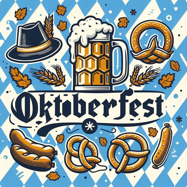 Photo this beautiful party illustration is illustrate for oktoberfest festival