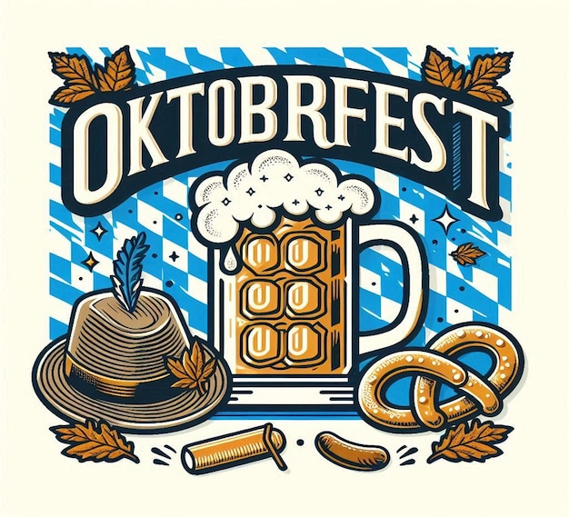 Photo this beautiful party illustration is illustrate for oktoberfest festival