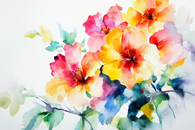 This beautiful watercolor flower arrangement elements