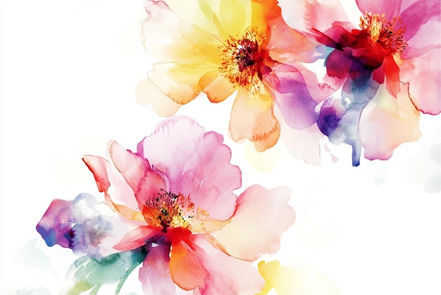 This beautiful watercolor flower arrangement elements