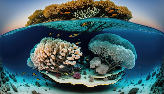 This breathtaking undersea photography captures the beauty and fragility of coral reefs emphasizing the importance of their preservation Generated by AI