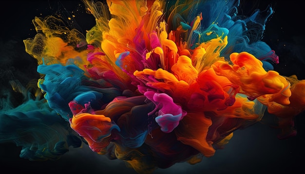 This chromatic explosion combines with 3D elements for a unique and eyecatching composition