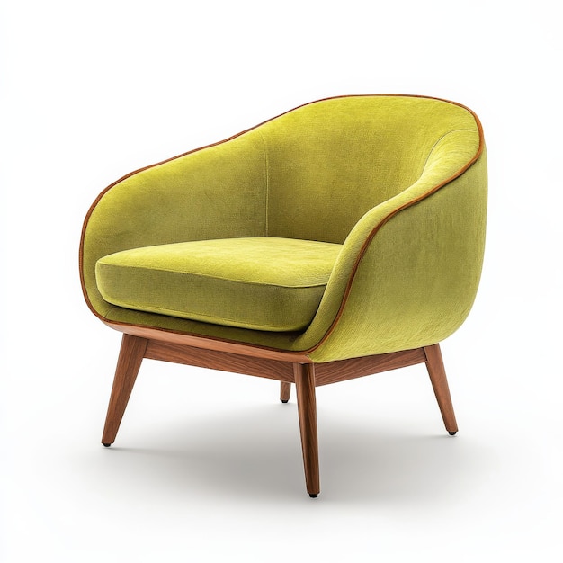 This cozy armchair boasts a lively green design inviting comfort in any modern space