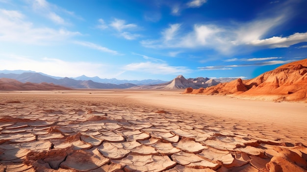 Photo this desert is so dry that some parts of it haven't seen a single drop of rain generative ai