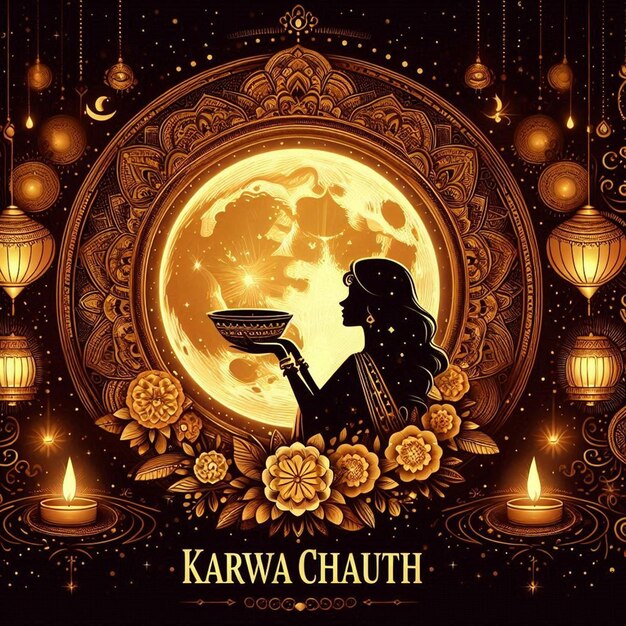 Photo this design is made for happy karwa chauth