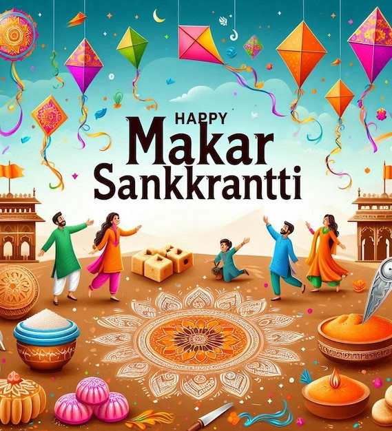 This design is made for Happy Makar Sankranti