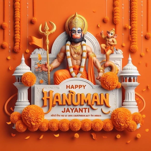 This design is made for the Hindu mythological event Hanuman Jayanti