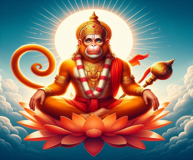 This design is made for the Hindu mythological event Hanuman Jayanti