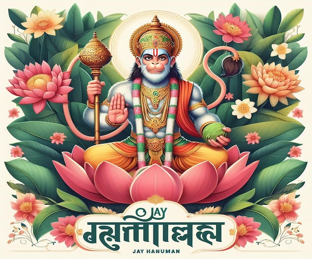 This design is made for the Hindu mythological event Hanuman Jayanti