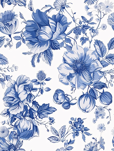 Photo this exquisite seamless design showcases intricate blossoms wildflowers and charming motifs created with precision