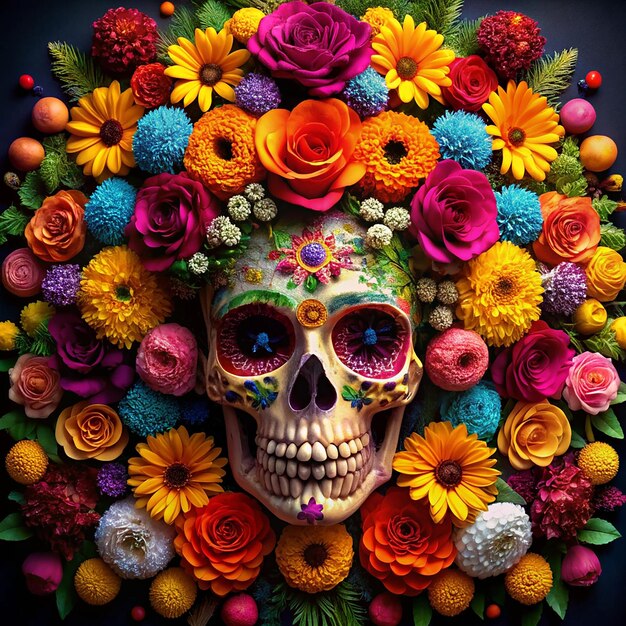 This floral image is created for Dia de Muertos