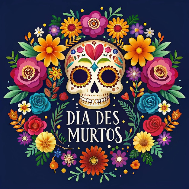 This floral image is created for Dia de Muertos